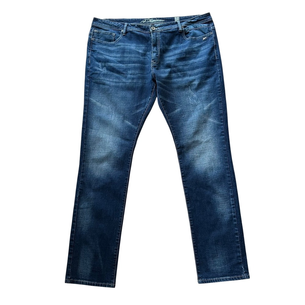A. Tiziano Rio Slim Jeans Dark Wash Distressed Stretch Denim Mens Size 44